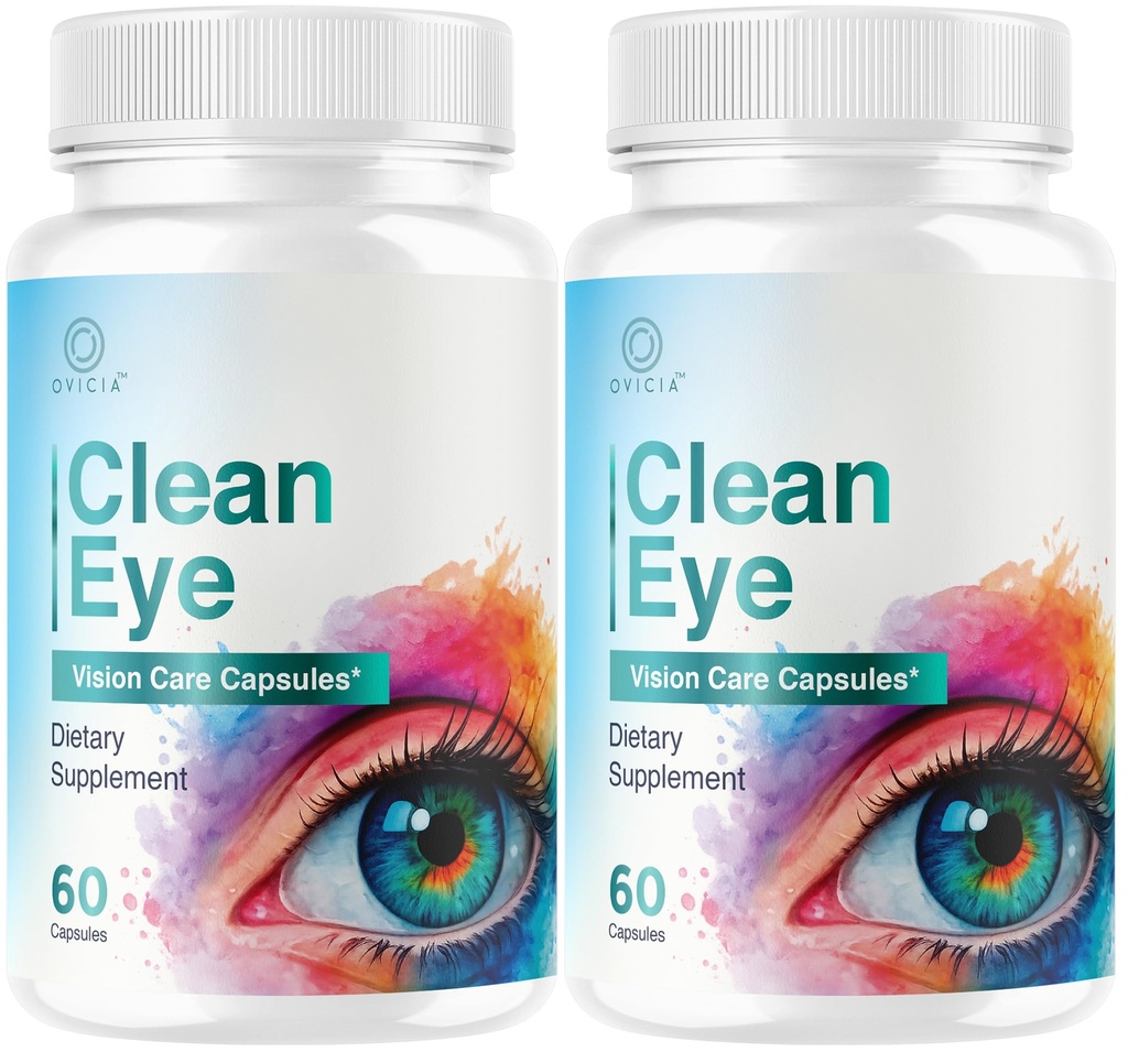 (2 Pack) Clean Eye Capsules - Official CleanEye Pills Advanced Premium Formula Support Maximum Strength, All Natural Ingredients Vitamins for Overall Health & Wellness, 120 Capsules for 2 Months