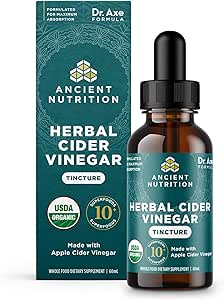 Antike Nahrung Kräuter Apfel Apfel Apfel Apfelessig Ergänzung mit Superfood & Antioxidantien, Organische Apfel Apfelessig-Tinktur, USDA Certified Organic, Vegan, Glutenfrei, 2 Unzen, 30 Servierungen