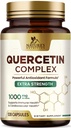 Quercetin Supplement 1000mg - Natürliche, pflanzenbasierte Unterstützung für Immun-, Zell-, Respirator- und Saisonveränderungen - Extra Strength Quercetin Dihydrate von Sophora Japonica - 120 Veggie Kapseln