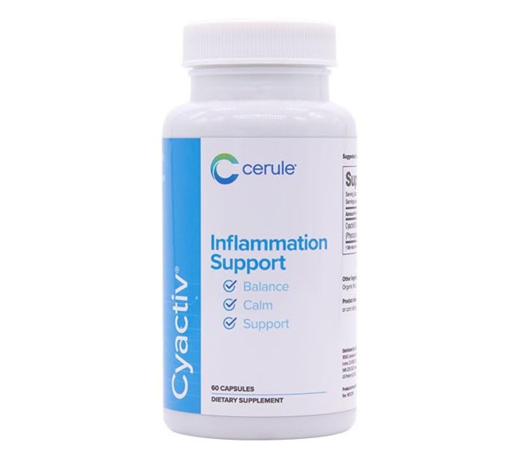Cerule Cyactiv Natural Inflammation Supplement – Whole Body Balance and Cellular Protection Formula – Supports Stem Cell Health, Immune Function, Joint Comfort, Mobility, and Recovery – 60 Capsules