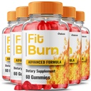 (5 Pack) Fit Burn Gummies, FitBurn Gummy Supplement for Men Women Premium Blend Loss Support Wait Natural Ingredients, Burn Fit Gomitas Advanced Energy Fitness Formula Max Strength Reviews (300 CT)