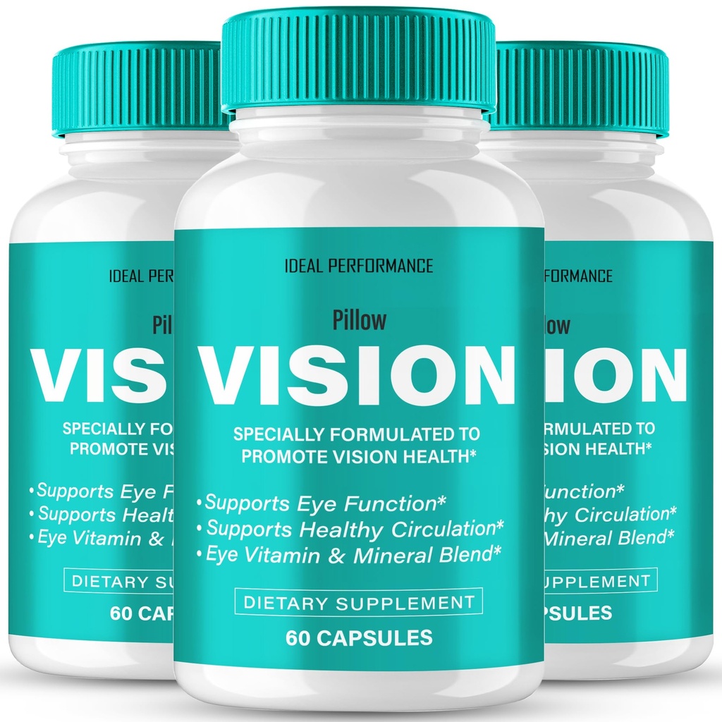 Pillow Vision Support Capsules, Official PillowVision Eye Health Supplement Pills - Maximum Strength, All Natural Visual Wellness & Crystal Clear View, Premium Pillow Vision Reviews (3 Pack)