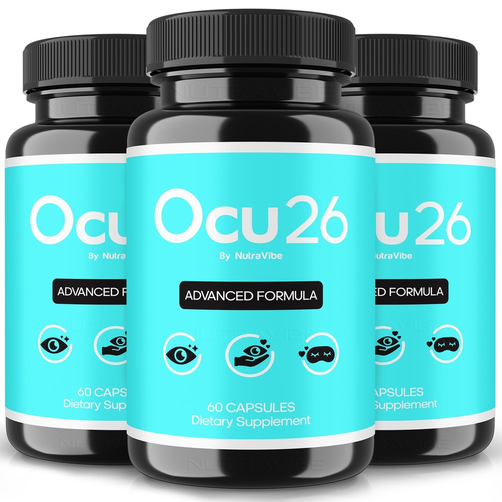 (3 Pack) Ocu26 Capsules – Advanced Eye Health & Vision Support Supplement | Natural Formula for Healthy Vision & Good Eyesight | Easy-to-Take & Non-Habit Forming | Official Ocu 26 Pills (180 Capsules)