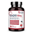 NATURE TARGET CoQ10-100mg-Softgels mit 10mg PQQ - High Absorption Coenzyme-Q10 mit Bio-Olive-Öl - Antioxidans für Herz- und Hirngesundheit, Cellular-Energy-Production, 120 Portionen