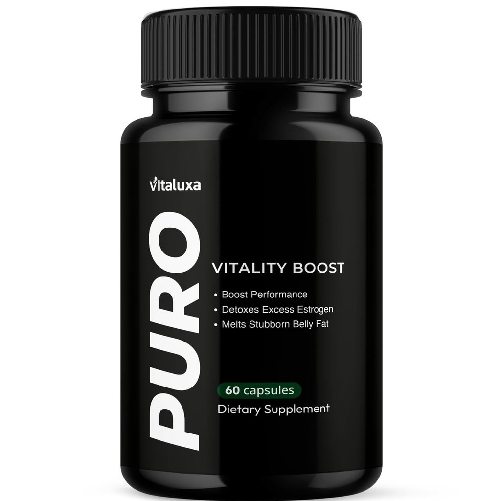 Puro Vitality Boost - Puro Pills Premium Blend Supplement Maximum Strength Daily Natural Vitamins Booster Capsules, Pure Performance Support Advanced Formula Overall Health Wellness (60 Capsules)