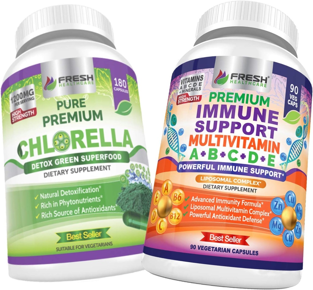 FRESH HEALTHCARE Chlorella und Immununterstützung Multivitamin - Bundle