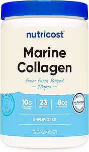 Nutricost Marine Collagen Powder Sustainable Sourced Fish (8 oz) - 23 Servierungen, 9 G Protein Per Serving, Non-GMO, GMP Compliant