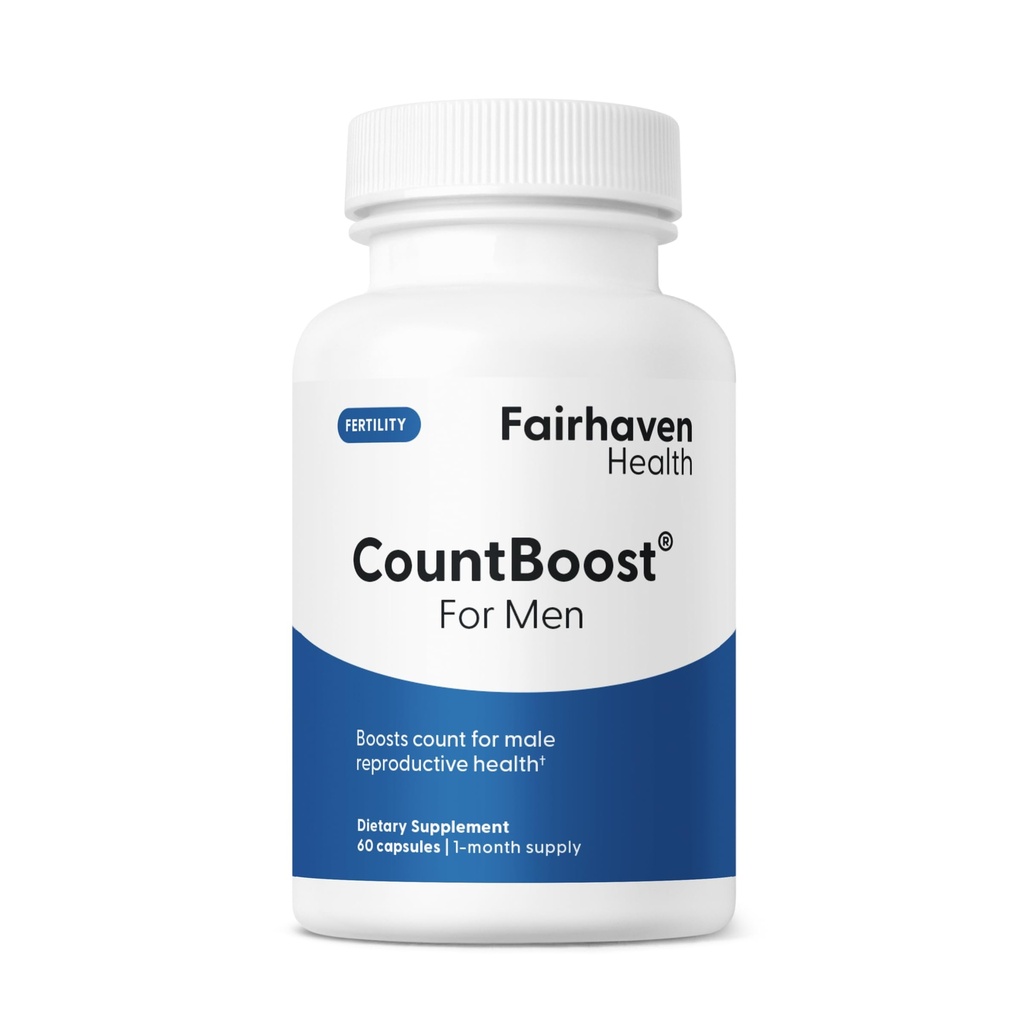 Fairhaven Health CountBoost für Männer Optimale Zählung und Volumen männliche Fruchtbarkeitsergänzung - Pre-Conception Nutrition for Him - mit Ashwagandha, Vitamin C und CoQ10-60 Kapseln