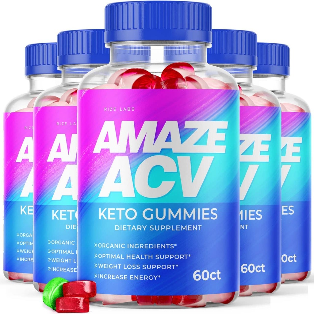 rize labs Amaze ACV Keto Gummies for Weight Loss - Organic Apple Cider Vinegar, Increases Energy Pastilla Gomita Gunmies - Pack of 5(300 Gummies)