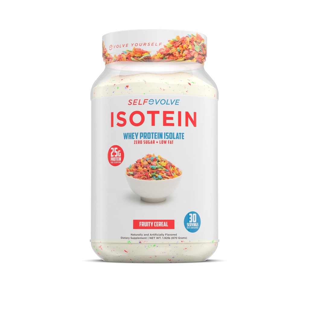 Isotein Isolate Protein Powder - Post Workout Recovery Protein Powder - 25g Whey Isolate Protein, 0g Added Sugar, 1g Fat (Fruity Cereal, 2lbs)