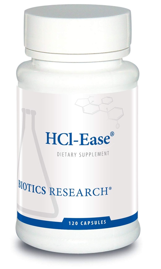 BIOTICS RESEARCH HCl-Ease Doctor-Formulated Botanical Blend Plus Pepsin, Healthy Digestion, Gastric and Esophageal Comfort. 120 Capsules