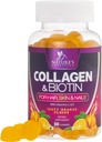 Kollagengummis mit 2500mcg Biotin, Vitamin C & Zink - hydrolysiertes Collagen Peptid Typ 1 & 3 Beilage - Fortgeschrittenes Haar, Haut und Nagel Wachstumsunterstützung für Frauen & Männer, Glutenfrei, Non-GMO - 60 Count
