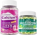 Zuckerfreie Kalzium-Gummien 120 Zähler & Verdauungsenzyme Gummi 60 Zähler