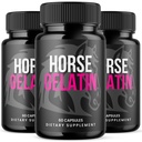 (3 Pack) Horse Gelatin Capsules, HorseGelatin Pills for Men with All Natural Ingredients, Advanced Formula Men's Health and Wellness Pill, Maximum Strength Multivitamin Supplement (180 Capsules)