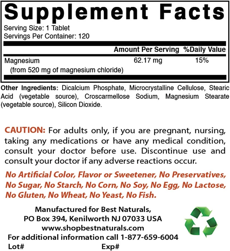 Magnesiumchlorid 520 mg & Magnesiumoxid 500 mg