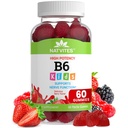 High-Potency Vitamin B6 Gummies for Kids - Delicious Berry Flavored VIT B6 Vitamins 50mg - Supports Nerve Function - Vegetarian Gluten Free Non-GMO Children's 50 mg B 6 Supplement (60 Count)