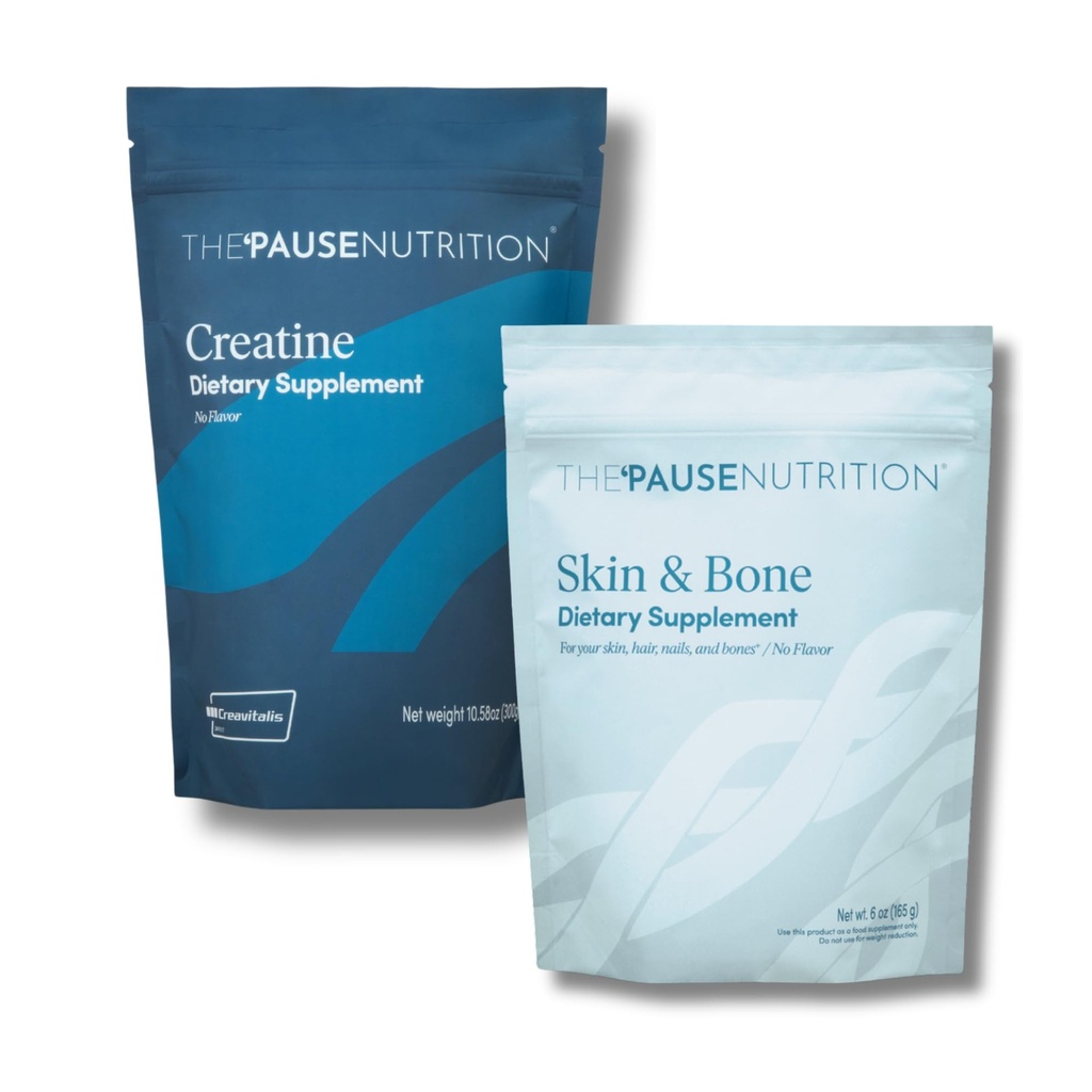 The 'Pause Life Skin and Bone & Creatine Bundle, Collagen Peptides with Hyaluronic Acid and Vitamin C Plus Creatine Monohydrate Powder, Gluten Free, Unflavored Wellness Powders