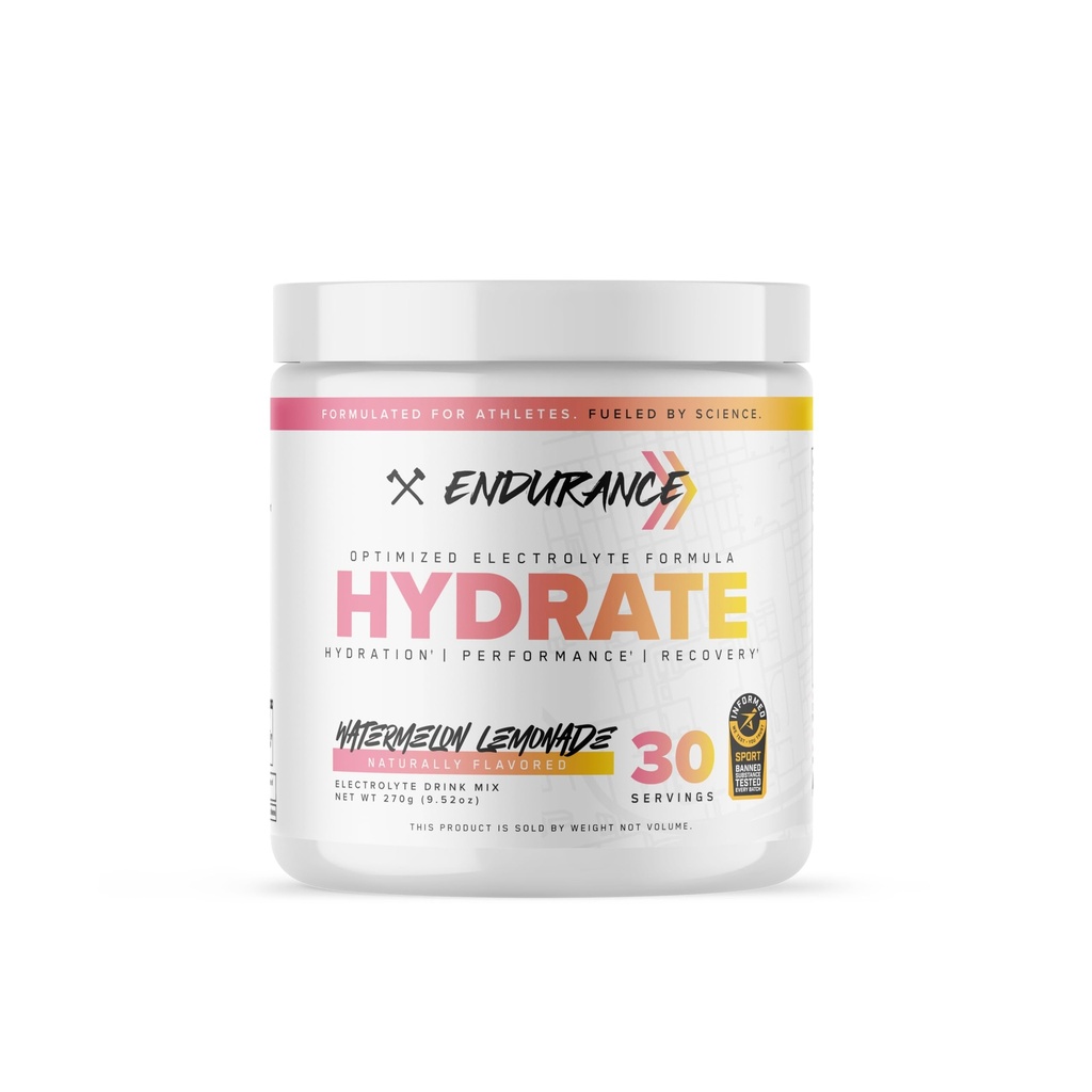 Axe & Sledge Endurance Hydrate Electrolyte Powder Sports Drink Mix for Athletes – Optimized Electrolyte Formula for Hydration, Performance & Recovery, Watermelon Lemonade Flavor, 30 Servings