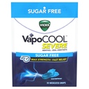 Vicks VapoCool Severe Sugar Free, Medicated Sore Throat Drops, Max Strength Menthol, Soothes Sore Throat Pain, Winterfrost Flavor, 30ct