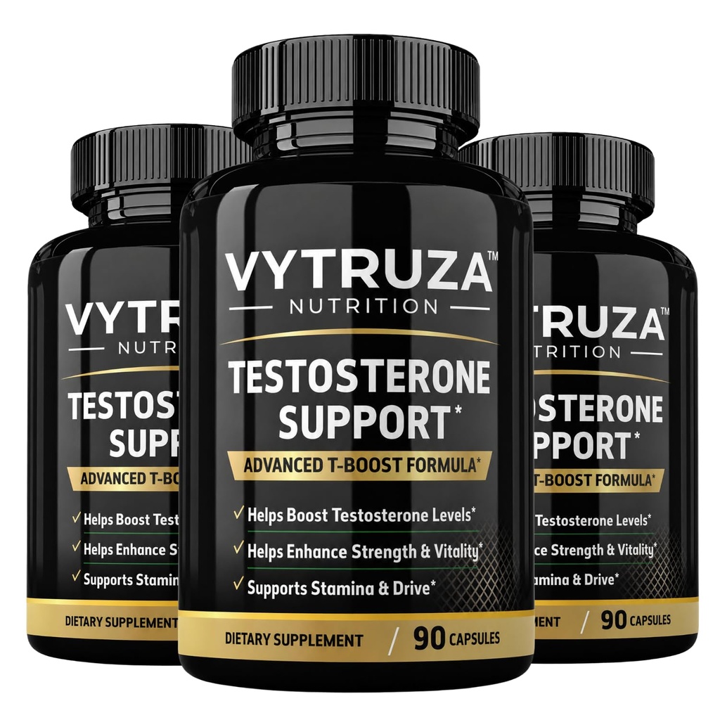 (3 Pack) Testosterone Supplement for Men - Advanced T-Boost Formula for Energy, Strength, Stamina* - Natural Testosterone Booster for Men Muscle Growth Support* - 270 Capsules
