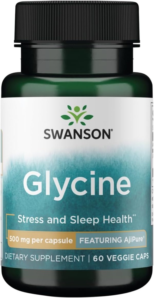 Swanson Amino Acid Ajipure Glycine Pharmaceutical Grade 500 Milligramme 60 Veg Kapseln