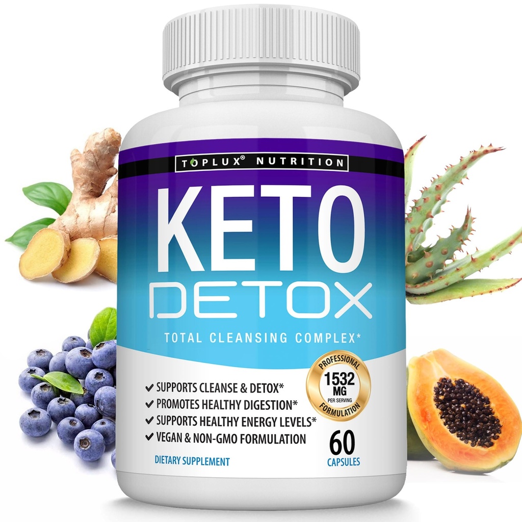 Toplux Keto Detox Pills Advanced Cleansing Extract – 1532 Mg Natural Acai Colon Cleanser Formula, Flush Toxins & Excess Waste, for Men Women, 60 Capsules, Supplement