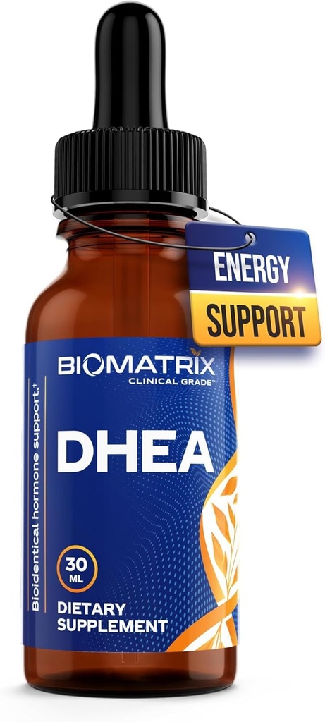 BioMatrix DHEA Liquid Drops – 3X Absorption of Capsules or Tablets – Adjustable Alternative to DHEA 50 mg and DHEA 100 mg – Micronized DHEA Supplement for Men and Women 30 ml, 500 Servings