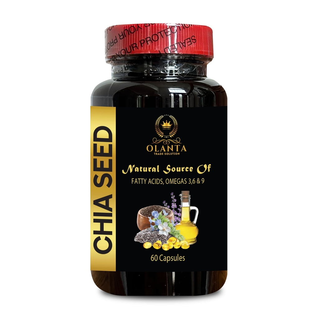 Chia Seed Extract Natural – Vegan Superfood Supplement for Digestive Support and Natural Energy – Rich in Omega-3, Fiber, and Plant Nutrients for Overall Wellbeing - 1 Bottle 60 Capsules
