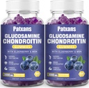 2 Packs 3000MG Glucosamin Chondroitin Gummis - Extra Strength Joint Health & MSM Elderberry Natural Joint Support Supplement, Flexibilität, Antioxidante Immununterstützung für Erwachsene, 120 Gummies.