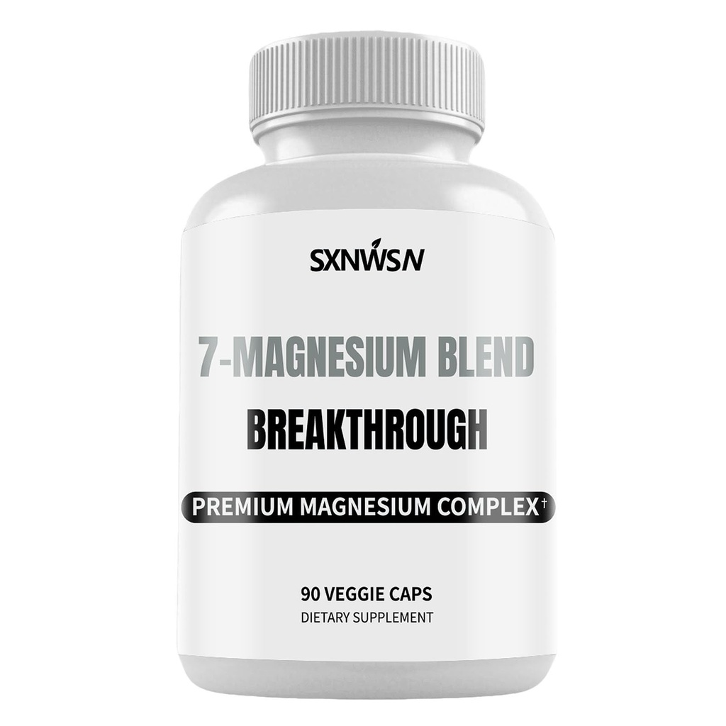 Magnesium Glycinate Supplement with Vitamin B6 & Manganese Citrate, 7 Type Magnesium Complex - Support Restful Sleep Muscle Relaxation Heart Health and Metabolism* | 90 Capsules