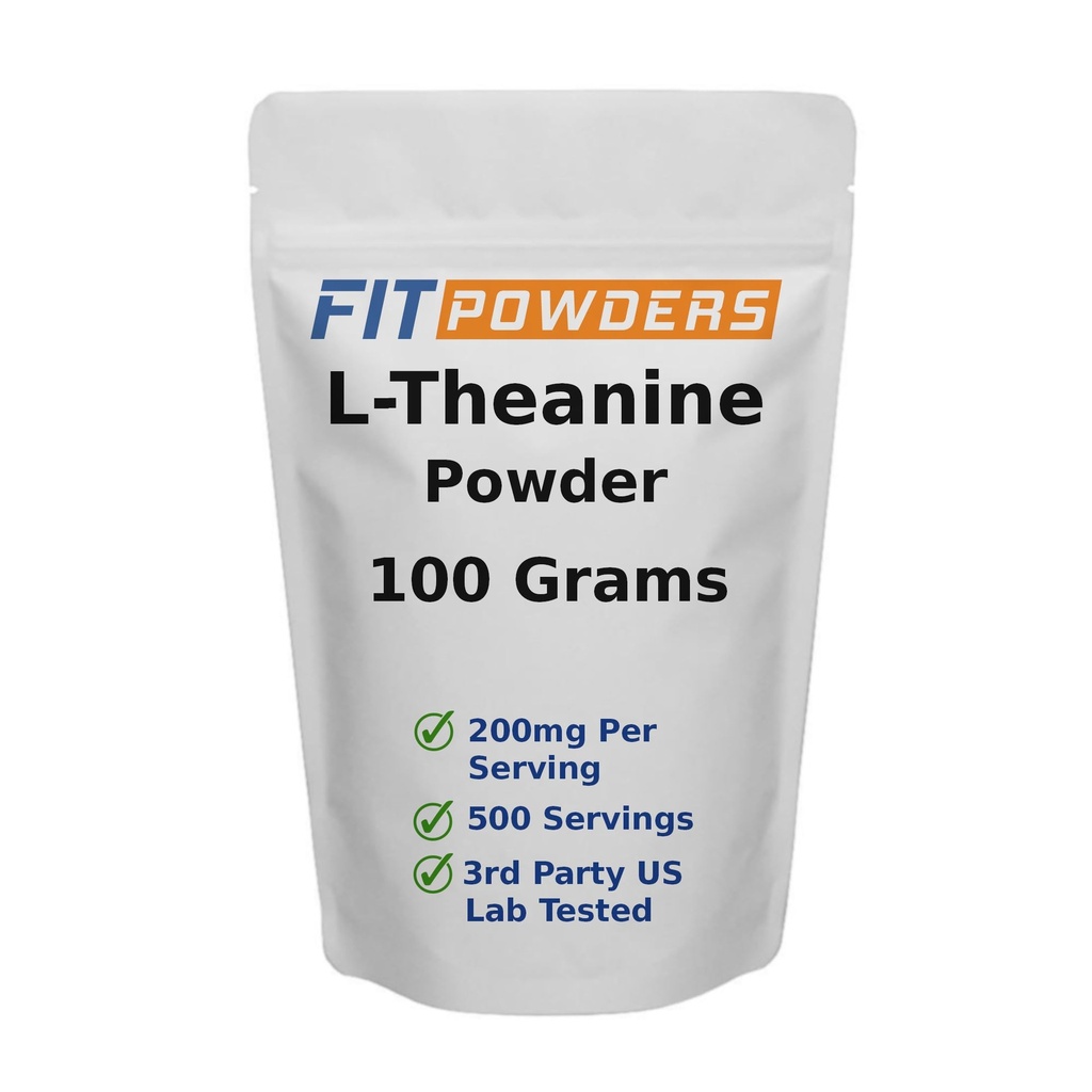 L-Theanin-Pulver 100% reines, nicht-GMO, Vegan, Glutenfreies Theanin-Pulver-Ergänzung (mehrere Größen) Stimmung und kognitiv, Stressentlastung und Entspannung, Scoop Included (100 Gramm)