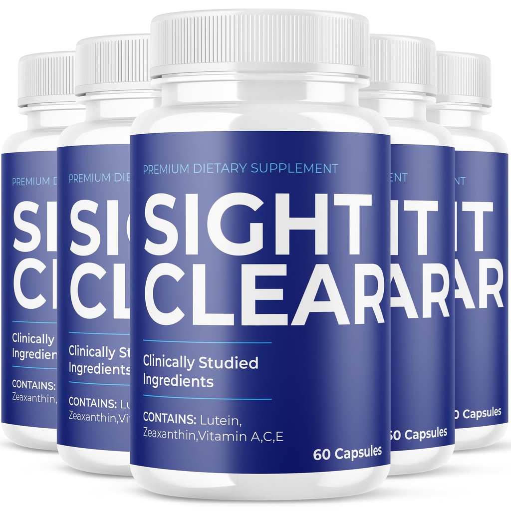 (5 Pack) Sight Clear Eye Supplement - Official Formula - Sight Clear 20/20 Vision Vitamins - Sight Clear Vision Support Supplement Advanced Strength, Sight Clear Eye Pills Wellness (300 Capsules)