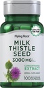 Piping Rock Milk Thistle Supplement 3000mg | 100 Kapseln | Konzentrierter Kräuterextrakt | Non-GMO, Glutenfrei