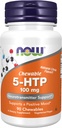 NOW Nahrungsergänzungsmittel, 5-HTP (5-Hydroxytryptophan) 100 mg, Neurotransmitter-Unterstützung*, 90 Chewables