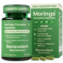 Benevolent Moringa Capsules with Liposomal Curcumin & BioPerine® – High-Potency Moringa Supplement for Antioxidant Support, Immune Resilience, Breastfeeding Support & Nutrient Absorption – 180 Count
