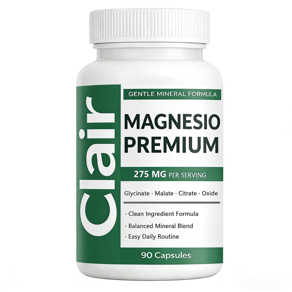 Premium - Magnesium Complex Supplement, Glycinate Malate Citrate Oxide Blend, Vegan Capsules for Muscle Function, Digestive Comfort, Sleep and Relaxation Support