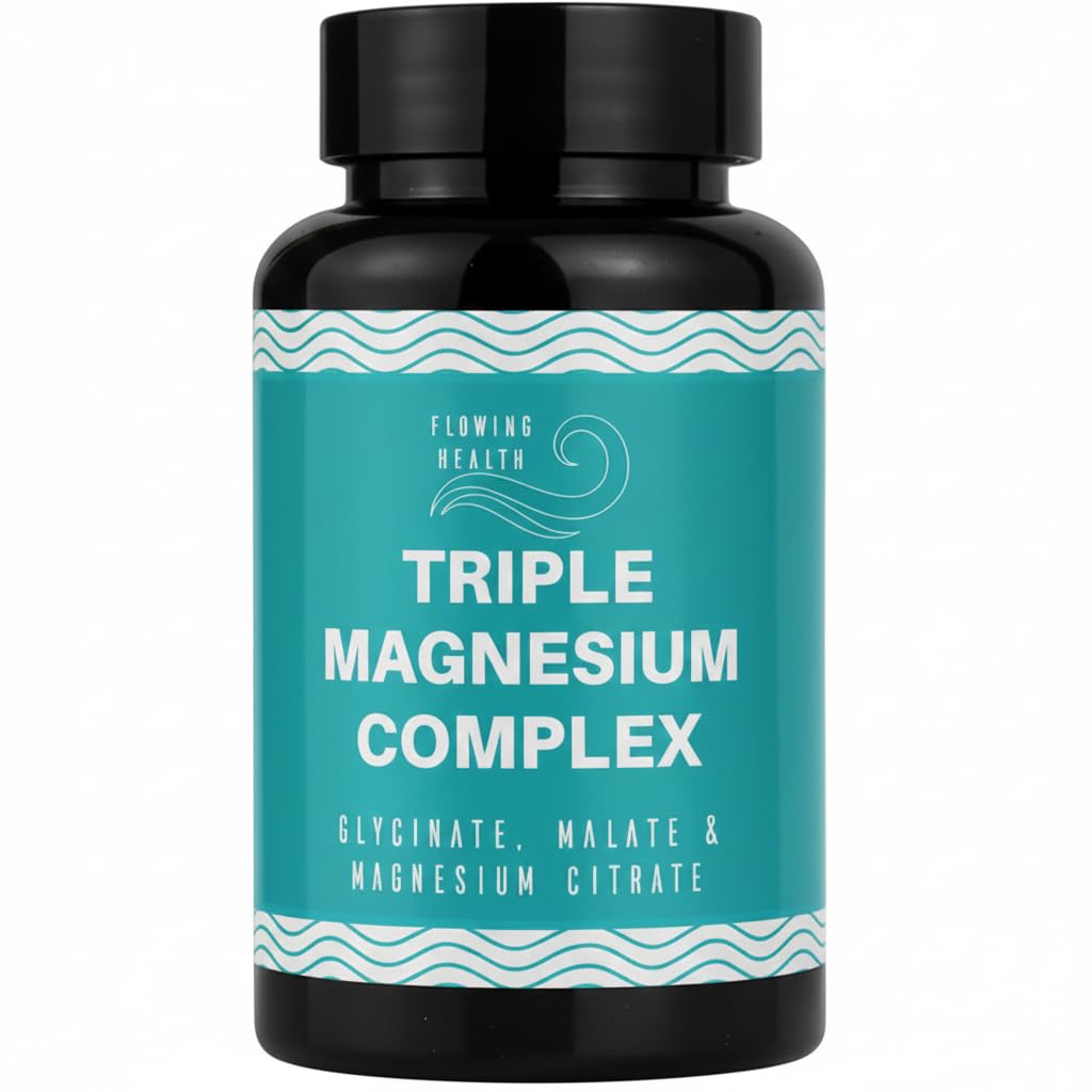 Triple Magnesium Complex – 470 mg Elemental Magnesium (Glycinate + Malate + Citrate) – Vegan • Non-GMO • Gentle Absorption • Supports Restful Sleep • Muscle & Nerve Recovery