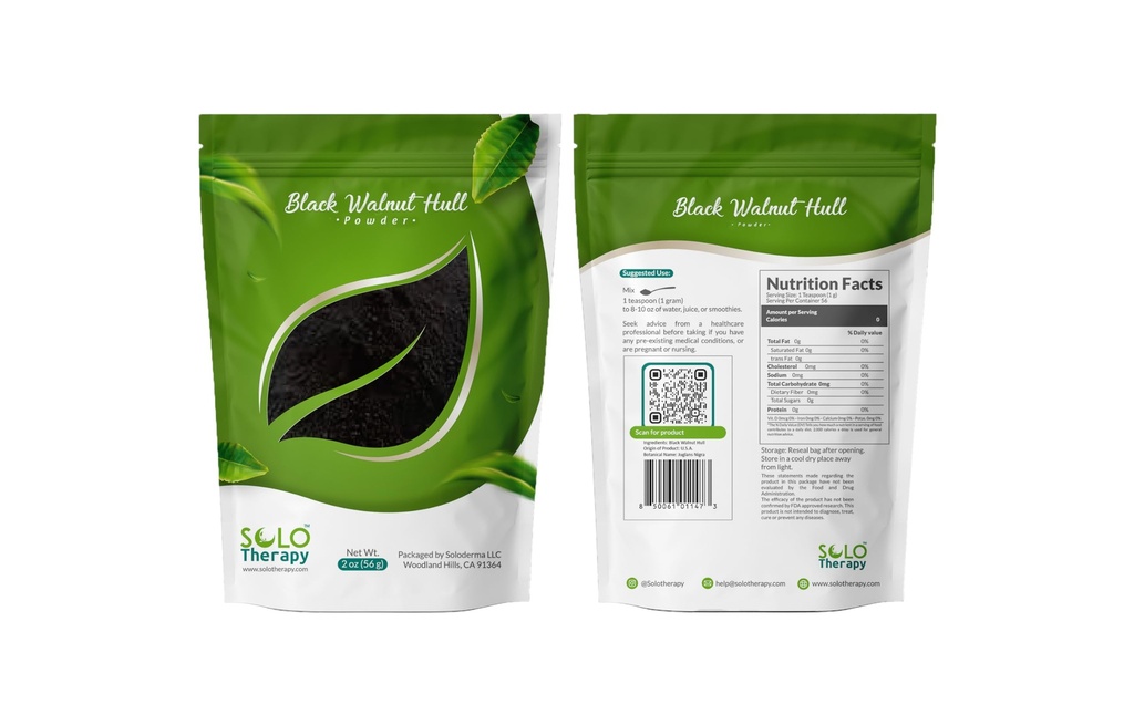 Black Walnut Hull Powder, 56 Grams, Juglans nigra Herbal Tea - Resealable Bag