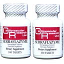 Cardiovascular Resarch Serraflazyme Serrapeptase Enzymes 200 Stay Fresh Enteric Coated 5 mg Tablets (100 x 2 Packs)