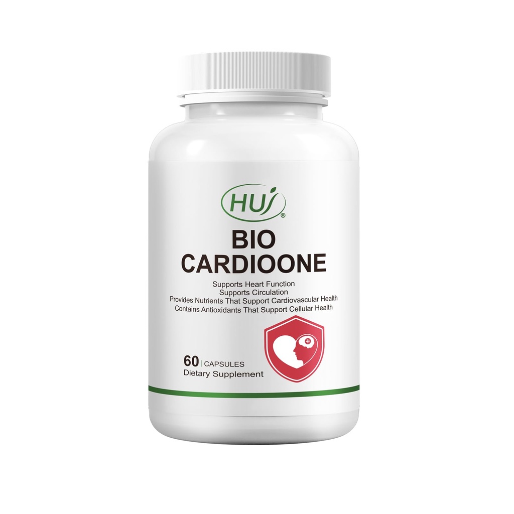 HUJ BIO CARDIOONE - 14 in 1 Formula with Nattokinase, L-Arginine, L-Citrulline & Black Garlic Extract - Vascular Health, Circulation and Blood Flow Support - 60 Capsules