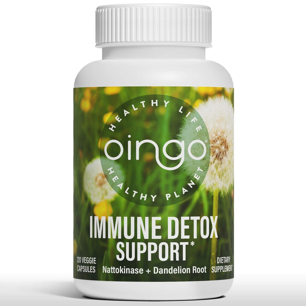 Immune Detox Support - Foreign Protein Cleanse and Immune Support Supplement with Nattokinase, Dandelion Root Extract, Green Tea Extract, Irish Sea Moss and Black Cumin Seed, 120 Veggie Capsules