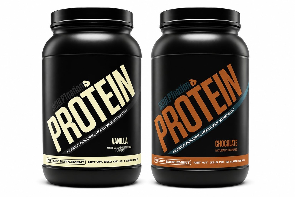 Sculpt Nation by V Shred Whey Protein Powder Bundle – Chocolate & Vanilla Flavors – Whey Protein Isolate with BCAAs for Muscle Building, Recovery & Daily Nutrition – 30 Servings Each
