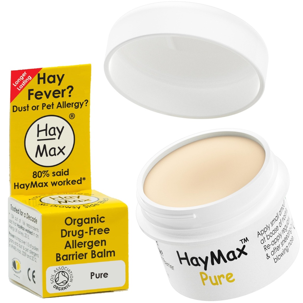 HayMax Allergen Barrier Balm - Pure 0.17 fl oz - Organic, Natural & Non-Drowsy Hay Fever & Allergy Relief Balm - Blöcke Pollen & andere Allergen Partikel - Toll für Erwachsene, Kinder & Schwangere Frauen