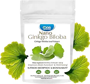 One Planet Nutrition Nano Ginkgo Biloba Powder 8 oz (227 Servierungen), Ginkgo biloba Extract, Nano für verbesserte Absorption, verbessert die kognitive Funktion und Zirkulation, Non-GMO, Vegan, Glutenfrei