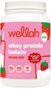 Wellah Grass-Fed Whey Protein Isolate Powder (Strawberries and Cream) 30 Servings - with Prebiotics, Enzymes & Probiotics, 20g of Protein, 100 Calories, Naturally Sweetened