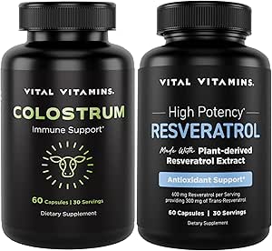 Vital Vitamine Kolostrum Kapseln mit Vitamin C, Zink + Resveratrol Kapseln