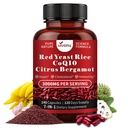 1000mg Magnesium Complex for Women & Men* Red Yeast Rice with CoQ10, Citrus Bergamot Supplements* | 3000mg Red Yeast Rice