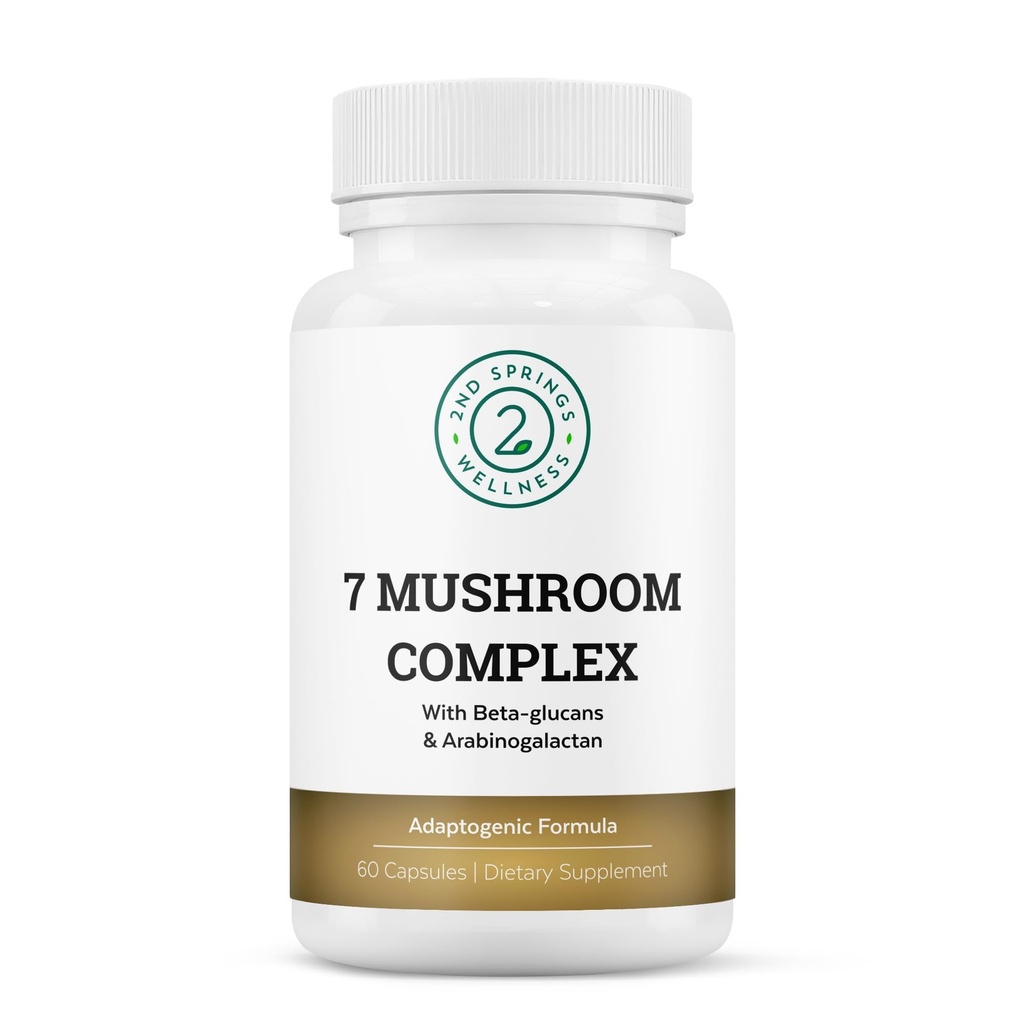 Organic Mushroom Complex - 7 Pilzmischung Immununterstützung Nootropic & Cognitive Health Supplement mit Bio Lion's Mane, Chaga, Maitake, Shiitake, Reishi, Türkei Tails, Cordyceps Mix