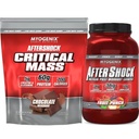 Myogenix Critical Mass Chocolate 5 lbs & Aftershock Fruit Punch 3 lbs – Critical Mass: Whey Protein Powder, Creatine & Glutamine – Aftershock: Recovery Carbohydrates, Protein Powder, & Aminos Stack