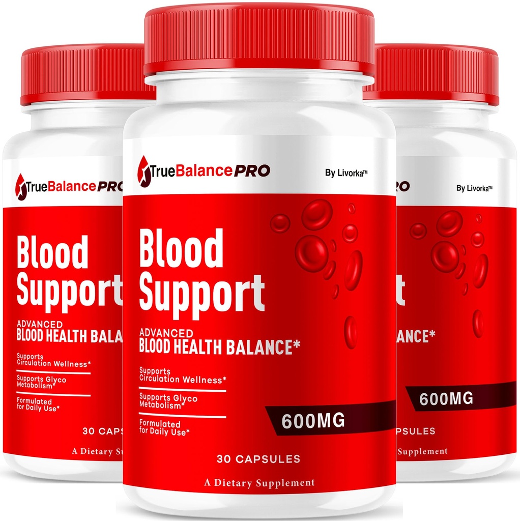 (3 Pack) True Balance Blood Support Pro Glycogen Capsules Maximum Strength, TrueBalancePro Pills Supplement Multivitamin All Natural Advanced Formula Daily Health & Wellness, 90 Capsules for 3 Months